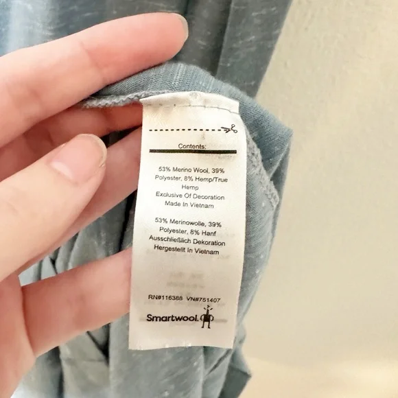 Smartwool Everyday Exploration Merino Wool Hemp Tank Dress Light Blue Medium - Picture 6 of 7